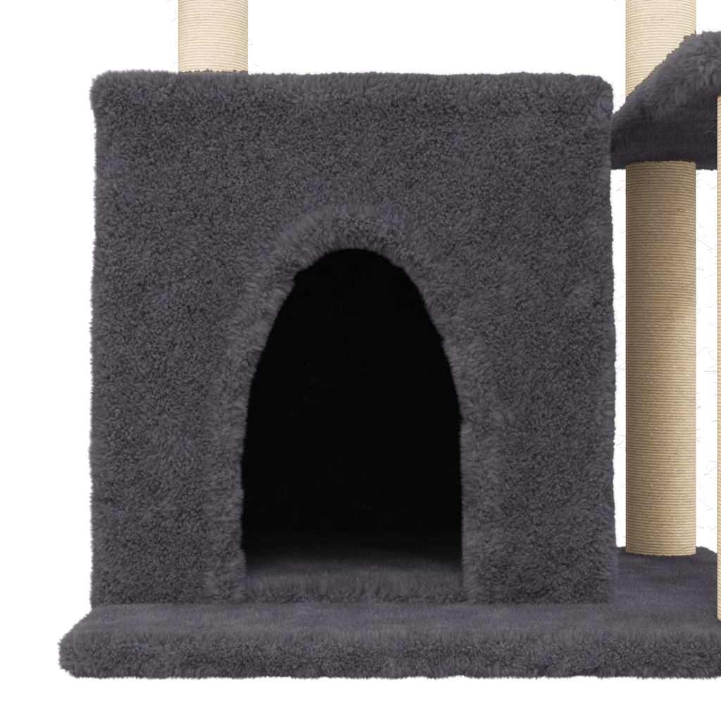 Škrabadlo pro kočky se sisalovými sloupky tmavě šedé 83 cm