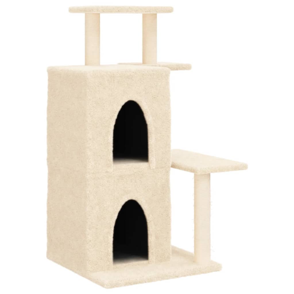 Škrabadlo pro kočky se sisalovými sloupky krémové 97 cm
