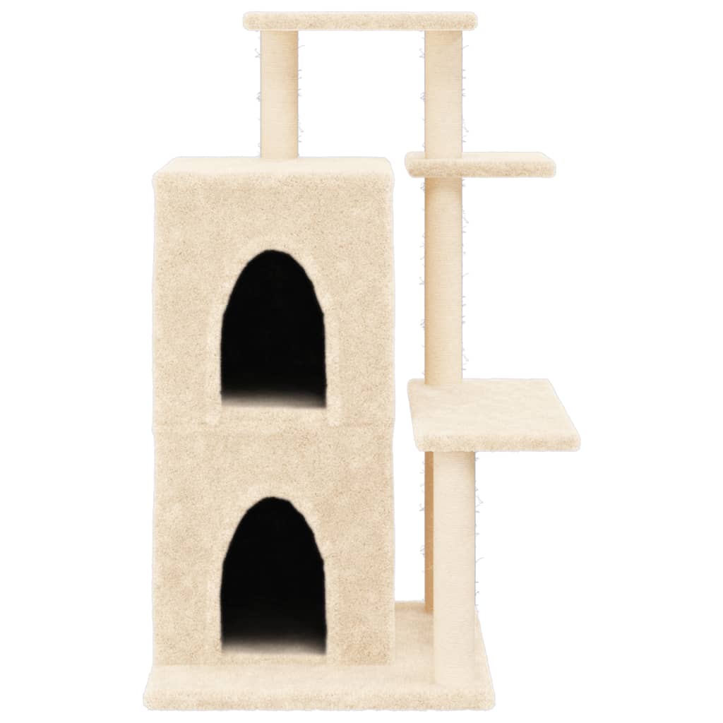 Škrabadlo pro kočky se sisalovými sloupky krémové 97 cm