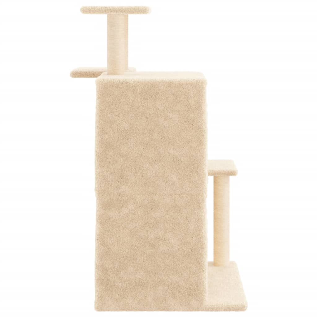 Škrabadlo pro kočky se sisalovými sloupky krémové 97 cm
