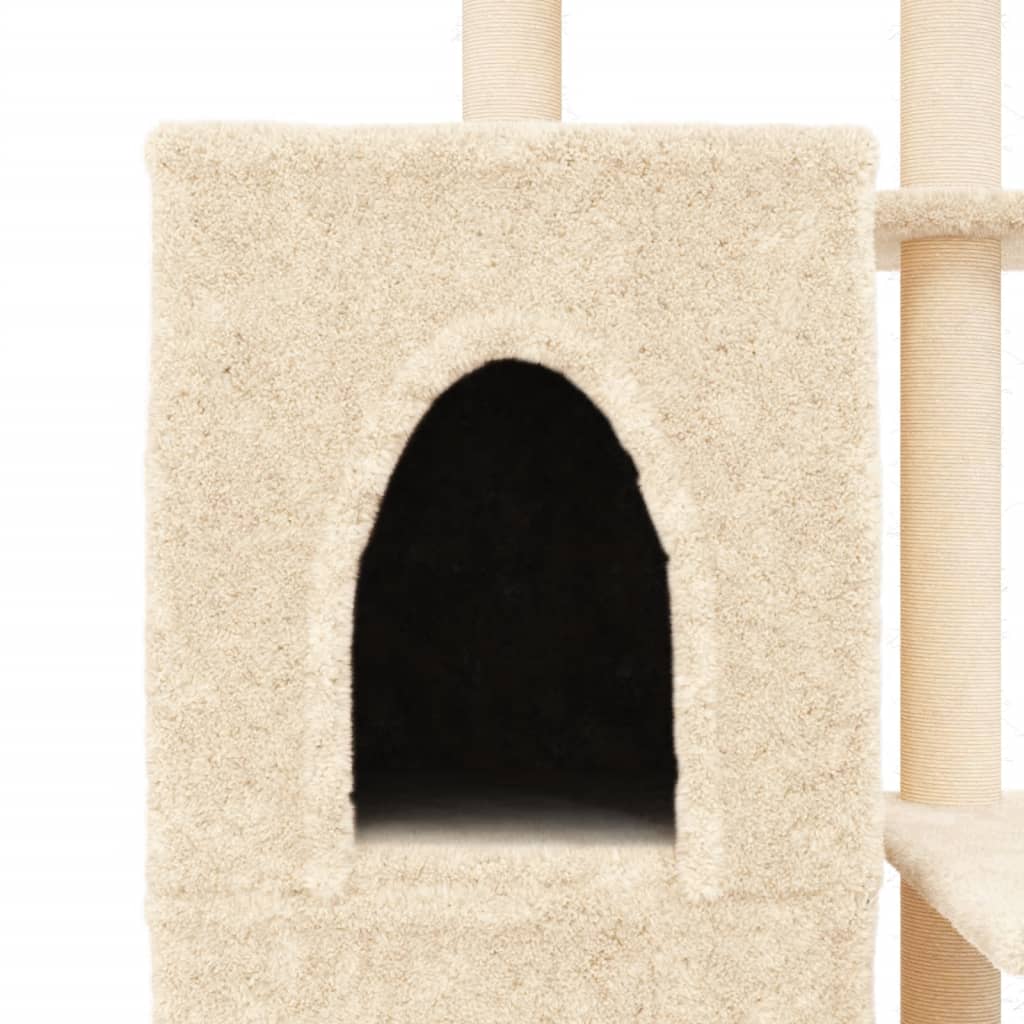Škrabadlo pro kočky se sisalovými sloupky krémové 97 cm