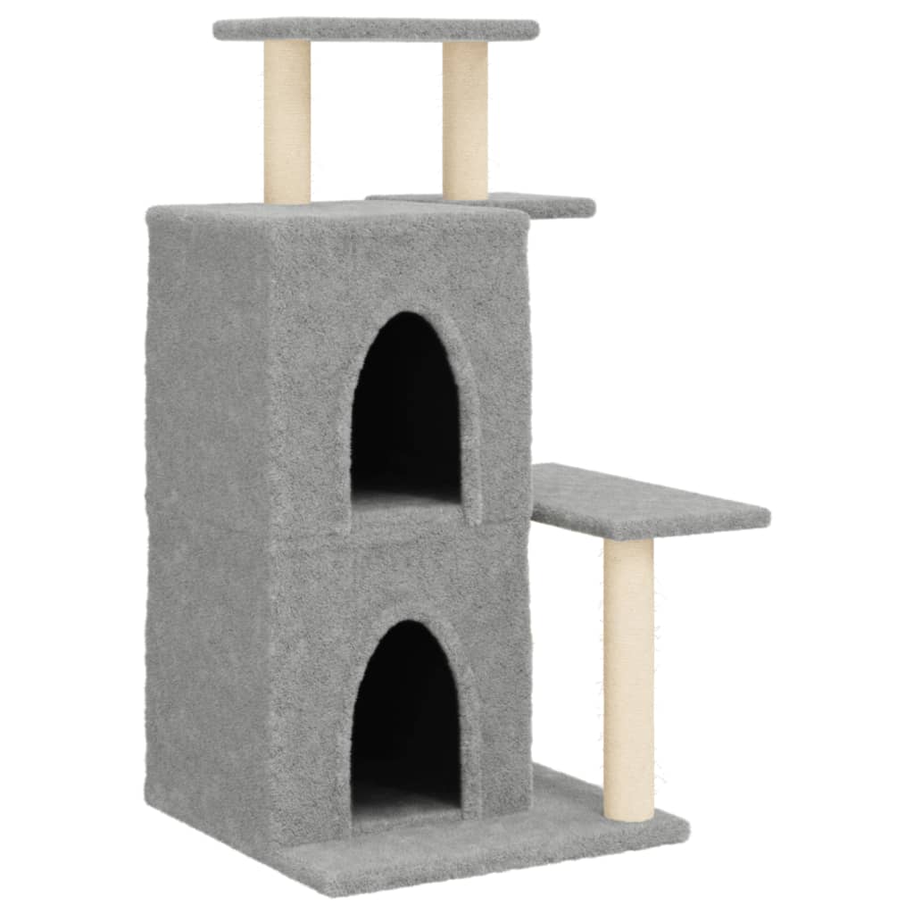 Škrabadlo pro kočky se sisalovými sloupky světle šedé 97 cm