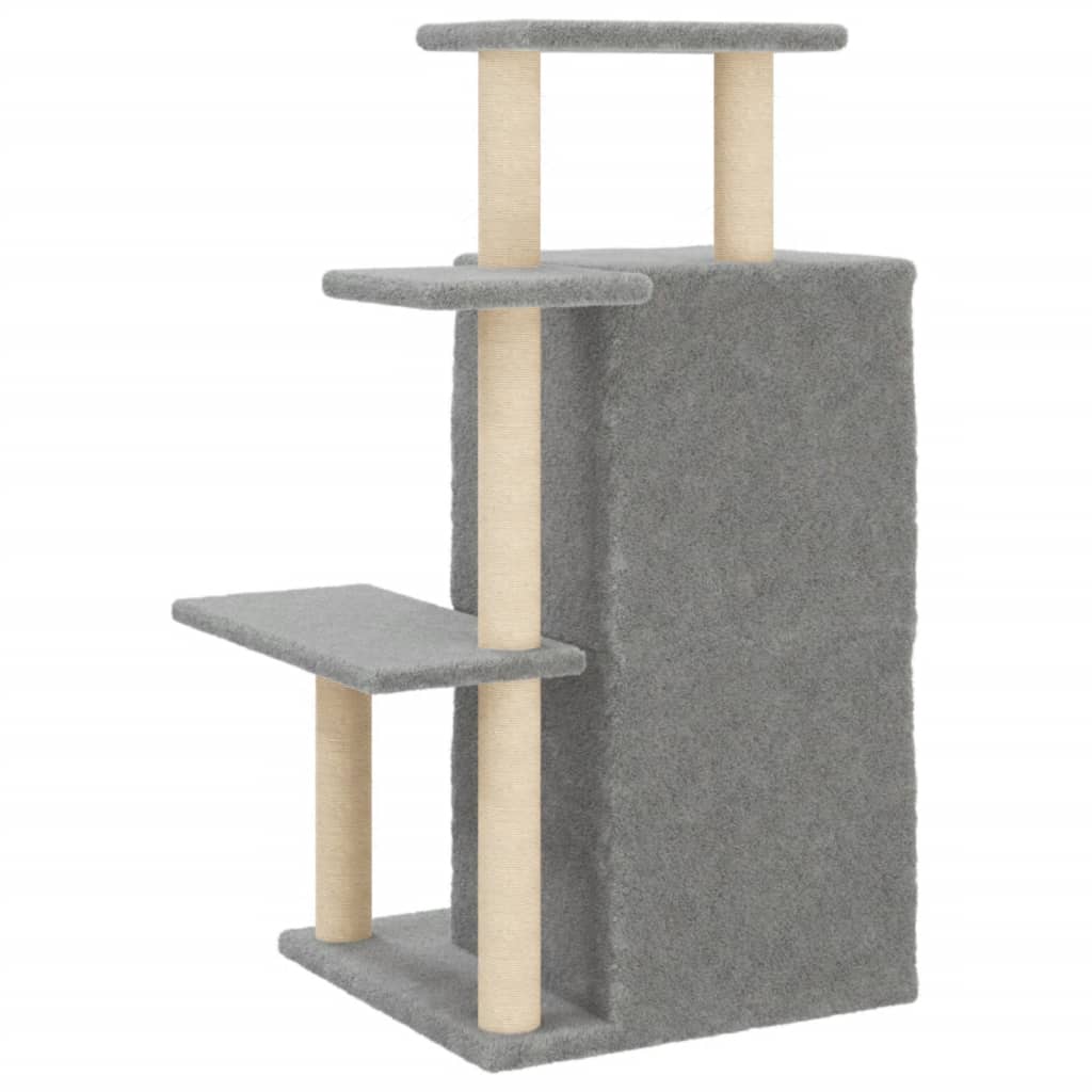 Škrabadlo pro kočky se sisalovými sloupky světle šedé 97 cm