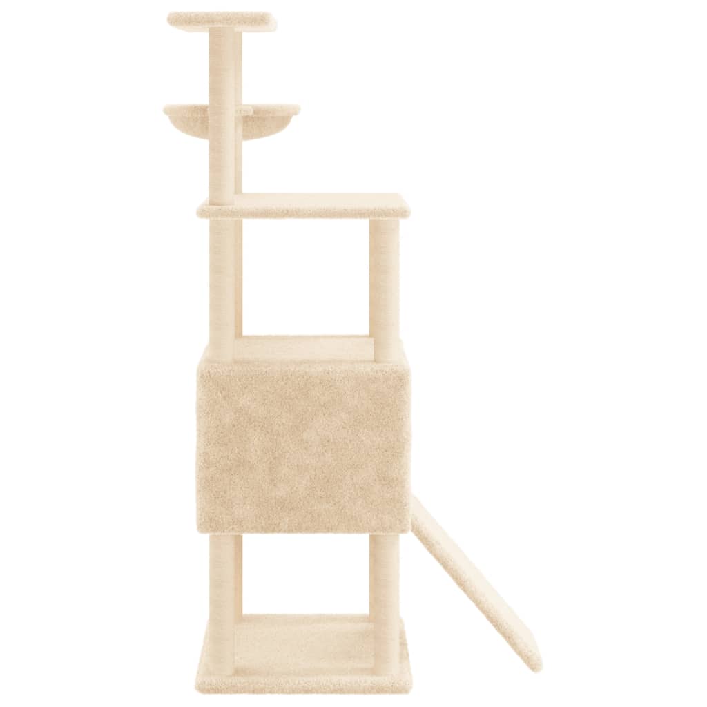 Škrabadlo pro kočky se sisalovými sloupky krémové 153 cm