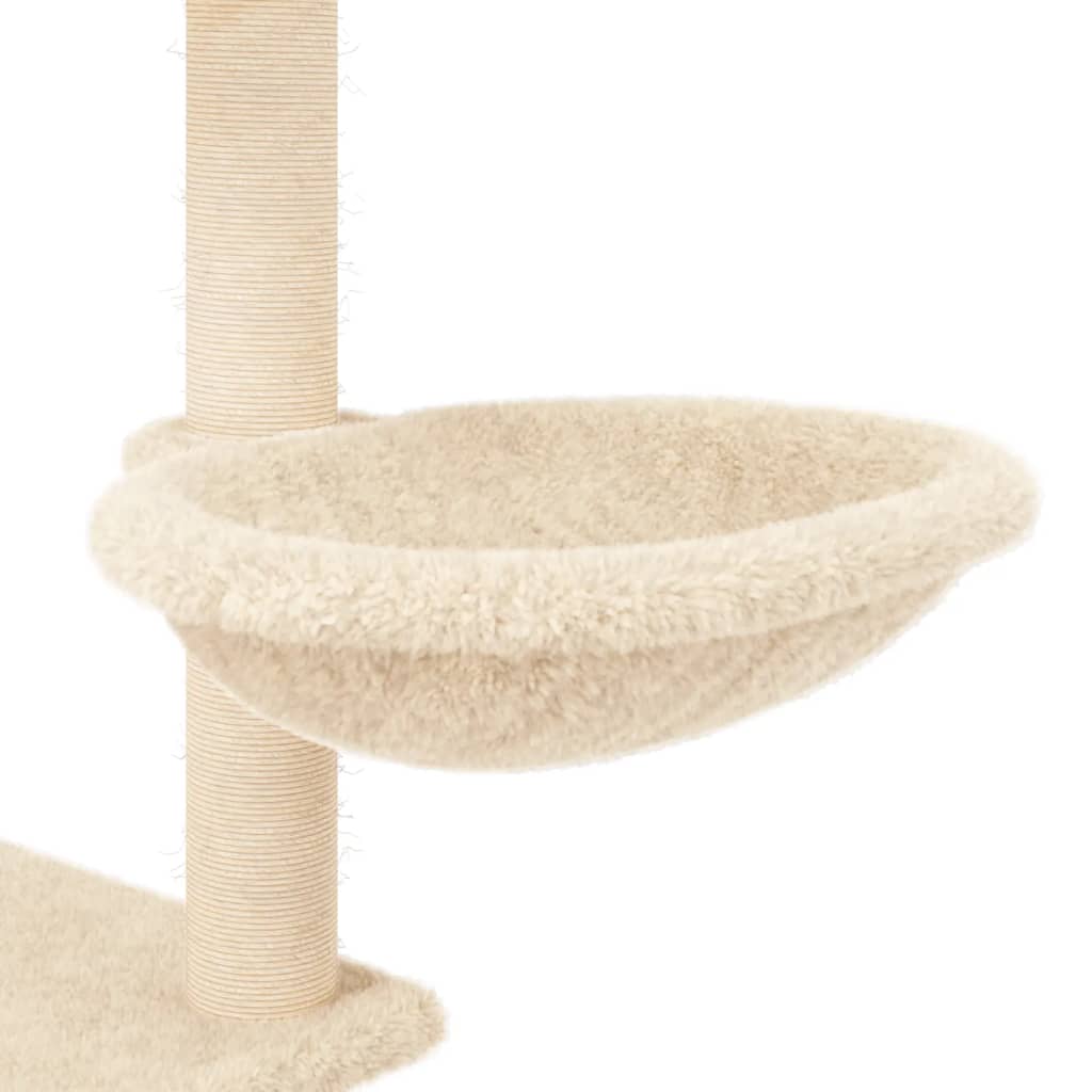Škrabadlo pro kočky se sisalovými sloupky krémové 153 cm