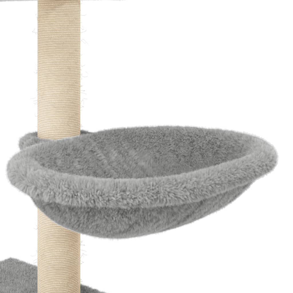 Škrabadlo pro kočky se sisalovými sloupky světle šedé 117 cm