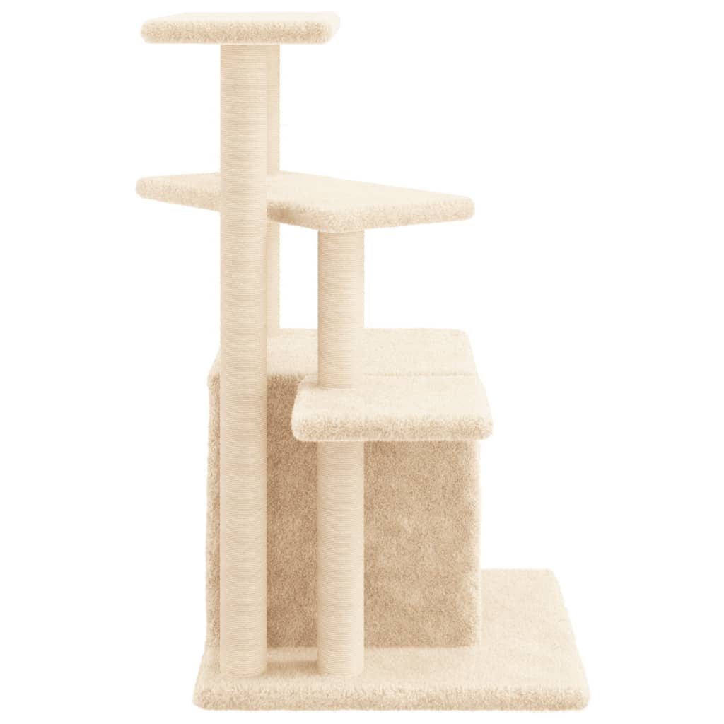 Škrabadlo pro kočky se sisalovými sloupky krémové 83,5 cm