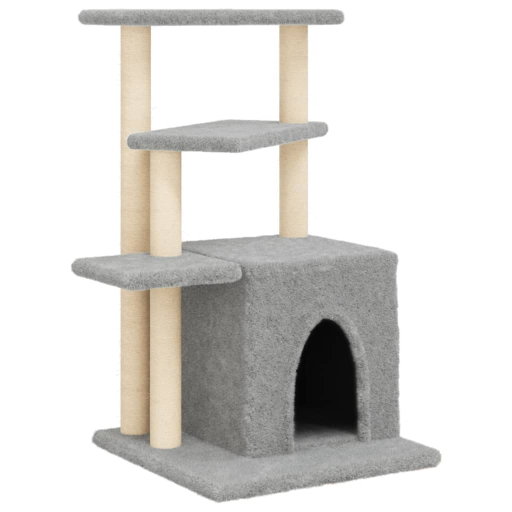 Škrabadlo pro kočky se sisalovými sloupky světle šedé 83,5 cm