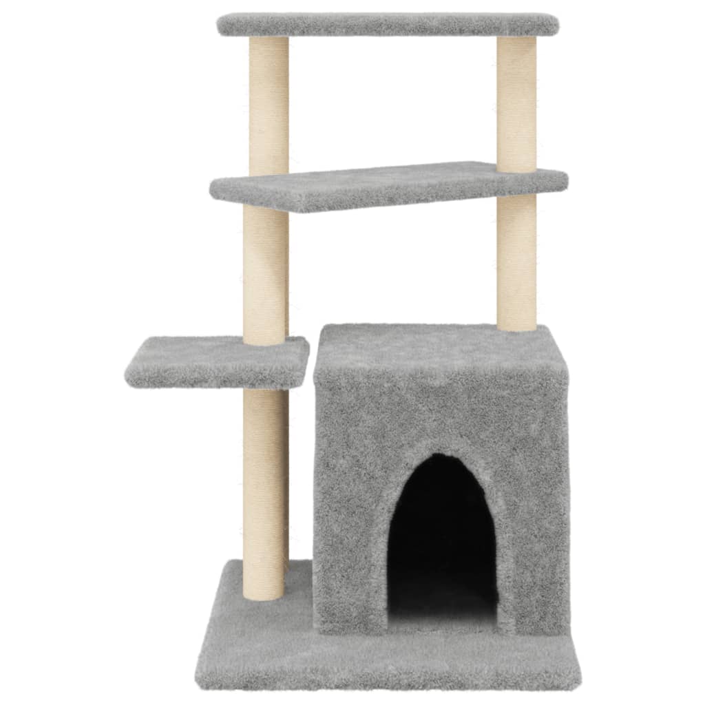 Škrabadlo pro kočky se sisalovými sloupky světle šedé 83,5 cm
