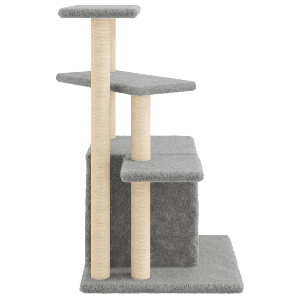 Škrabadlo pro kočky se sisalovými sloupky světle šedé 83,5 cm