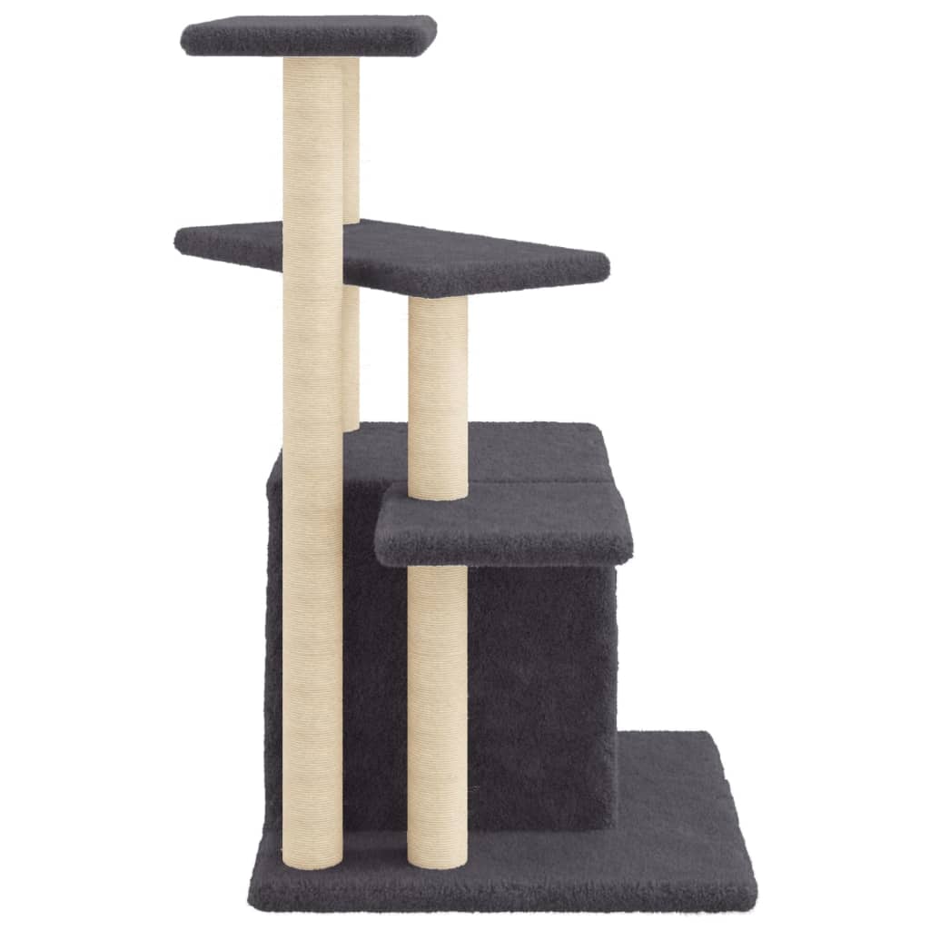 Škrabadlo pro kočky se sisalovými sloupky tmavě šedé 83,5 cm