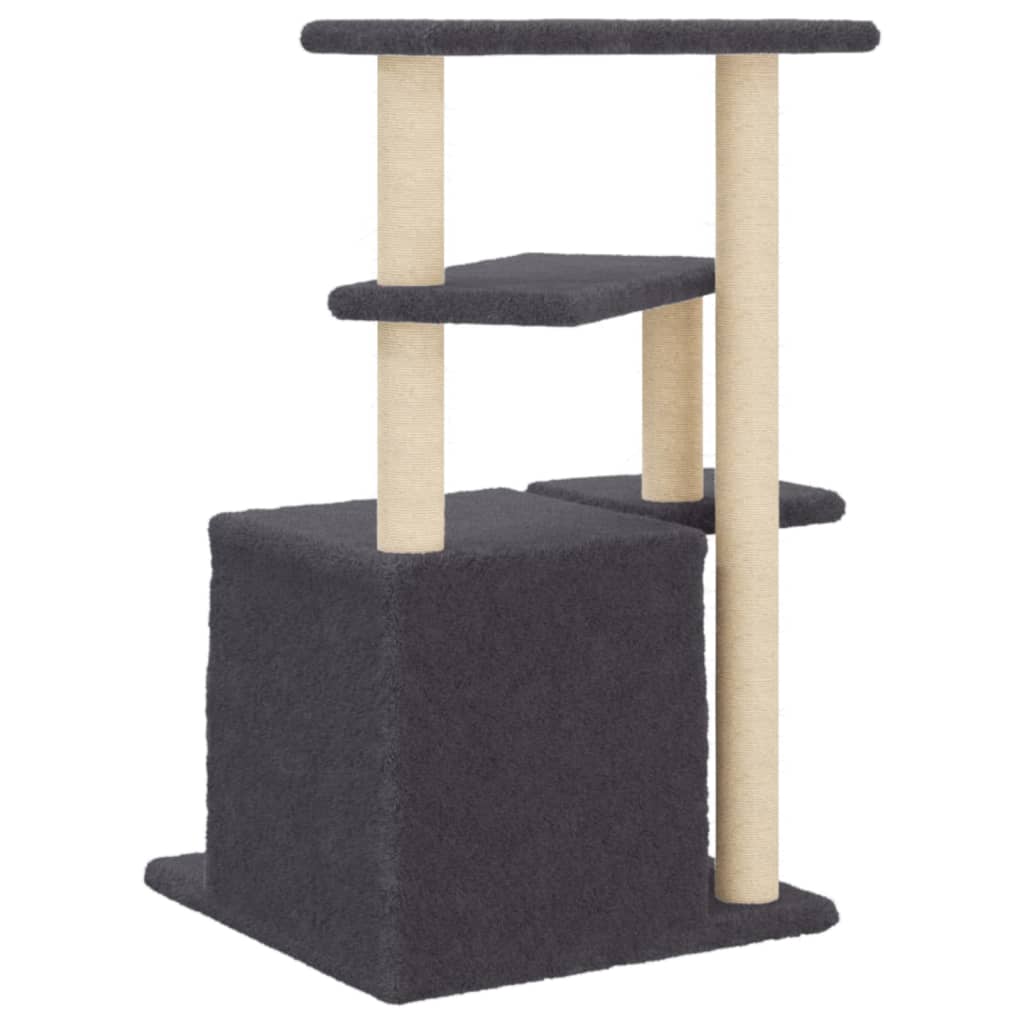 Škrabadlo pro kočky se sisalovými sloupky tmavě šedé 83,5 cm
