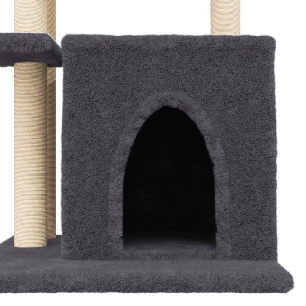 Škrabadlo pro kočky se sisalovými sloupky tmavě šedé 83,5 cm