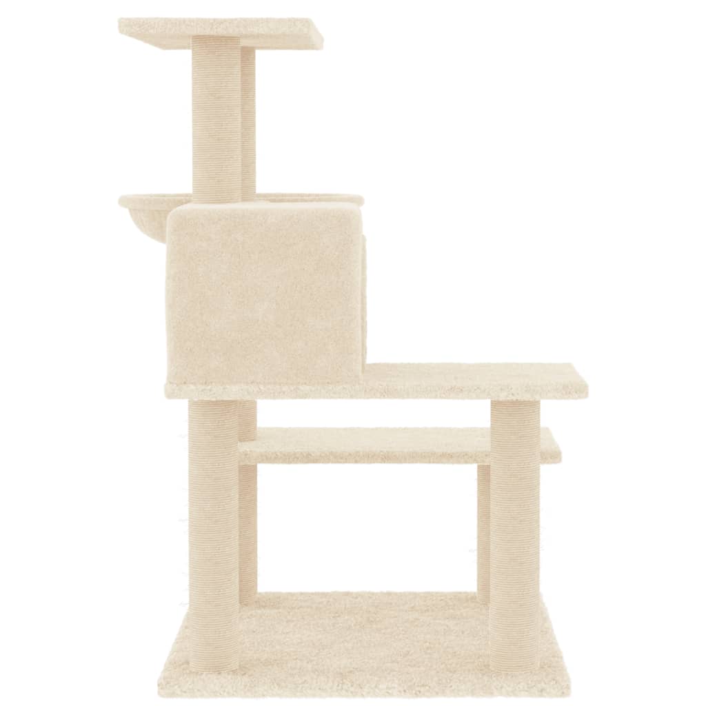 Škrabadlo pro kočky se sisalovými sloupky krémové 82,5 cm