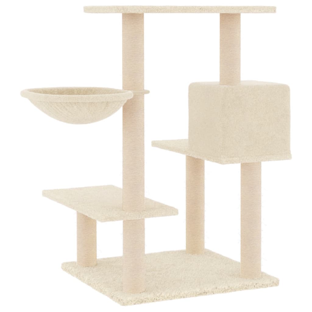 Škrabadlo pro kočky se sisalovými sloupky krémové 82,5 cm