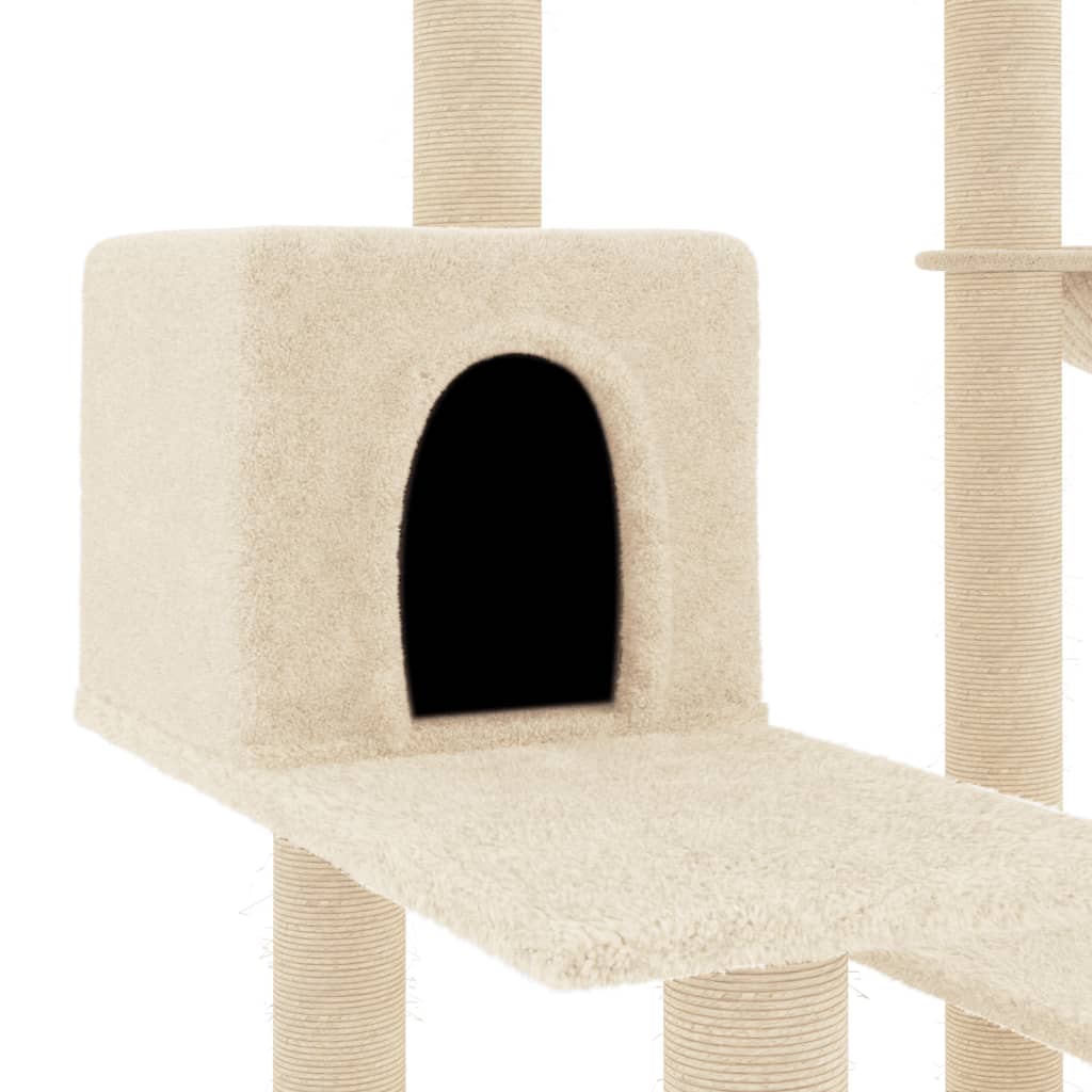 Škrabadlo pro kočky se sisalovými sloupky krémové 82,5 cm