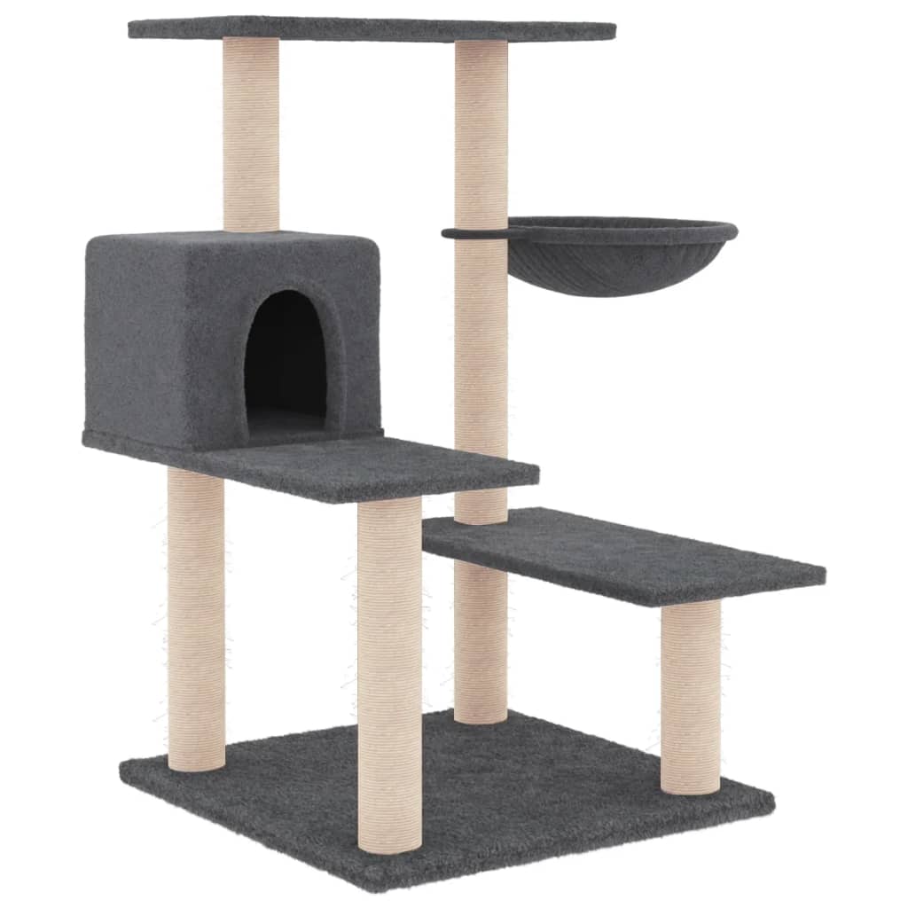 Škrabadlo pro kočky se sisalovými sloupky tmavě šedé 82,5 cm