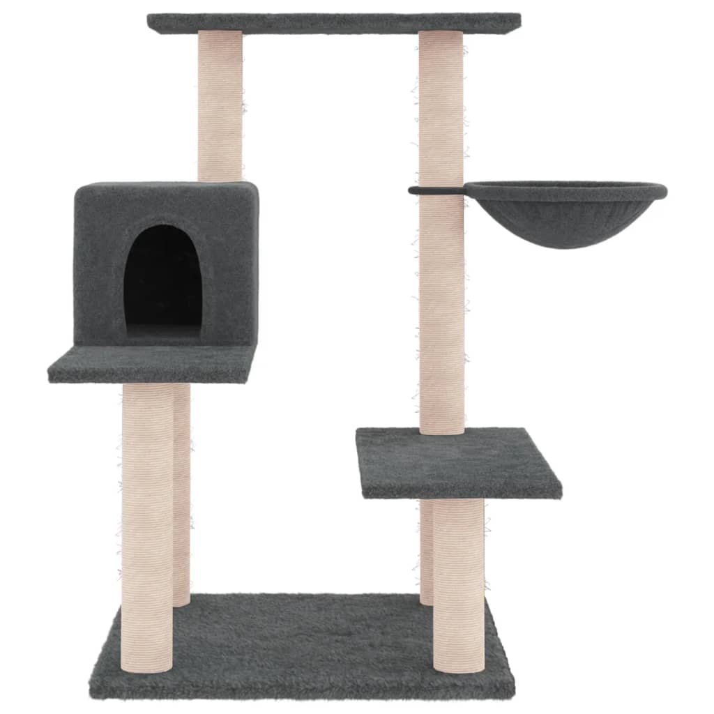 Škrabadlo pro kočky se sisalovými sloupky tmavě šedé 82,5 cm