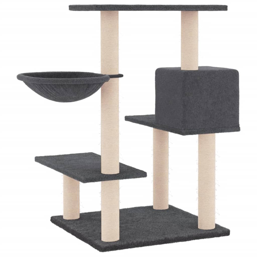 Škrabadlo pro kočky se sisalovými sloupky tmavě šedé 82,5 cm