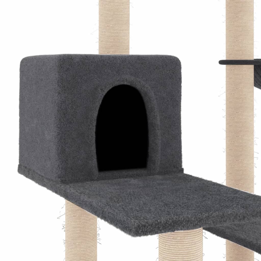 Škrabadlo pro kočky se sisalovými sloupky tmavě šedé 82,5 cm