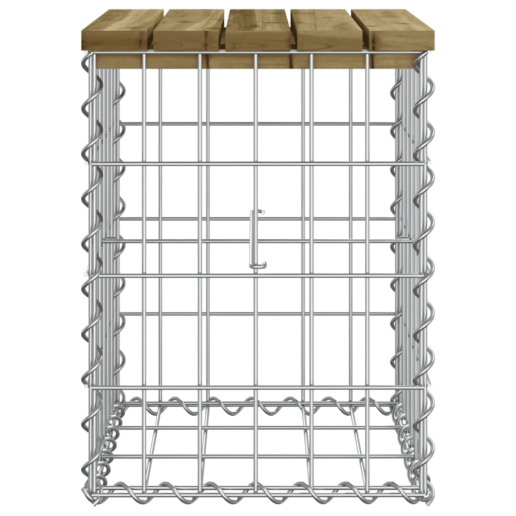 Zahradní lavice gabionový design 33 x 31 x 42 cm borové dřevo