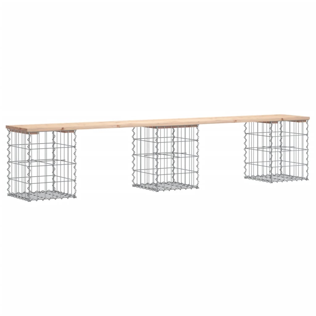 Zahradní lavice gabionový design 203x31x42 cm masivní borovice