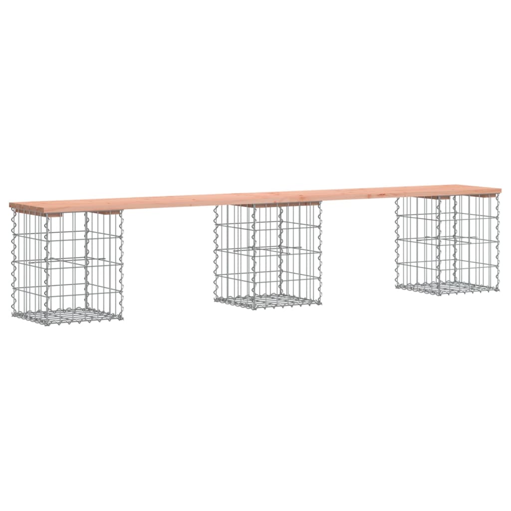 Zahradní lavice gabionový design 203x31x42 cm masivní douglaska