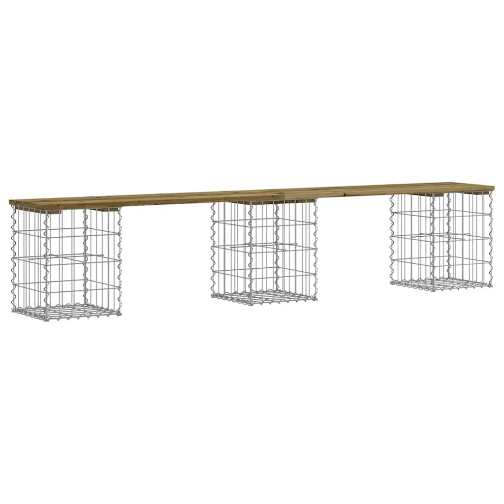 Zahradní lavice gabionový design 203 x 31 x 42 cm borové dřevo