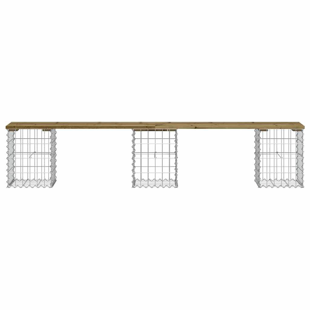 Zahradní lavice gabionový design 203 x 31 x 42 cm borové dřevo