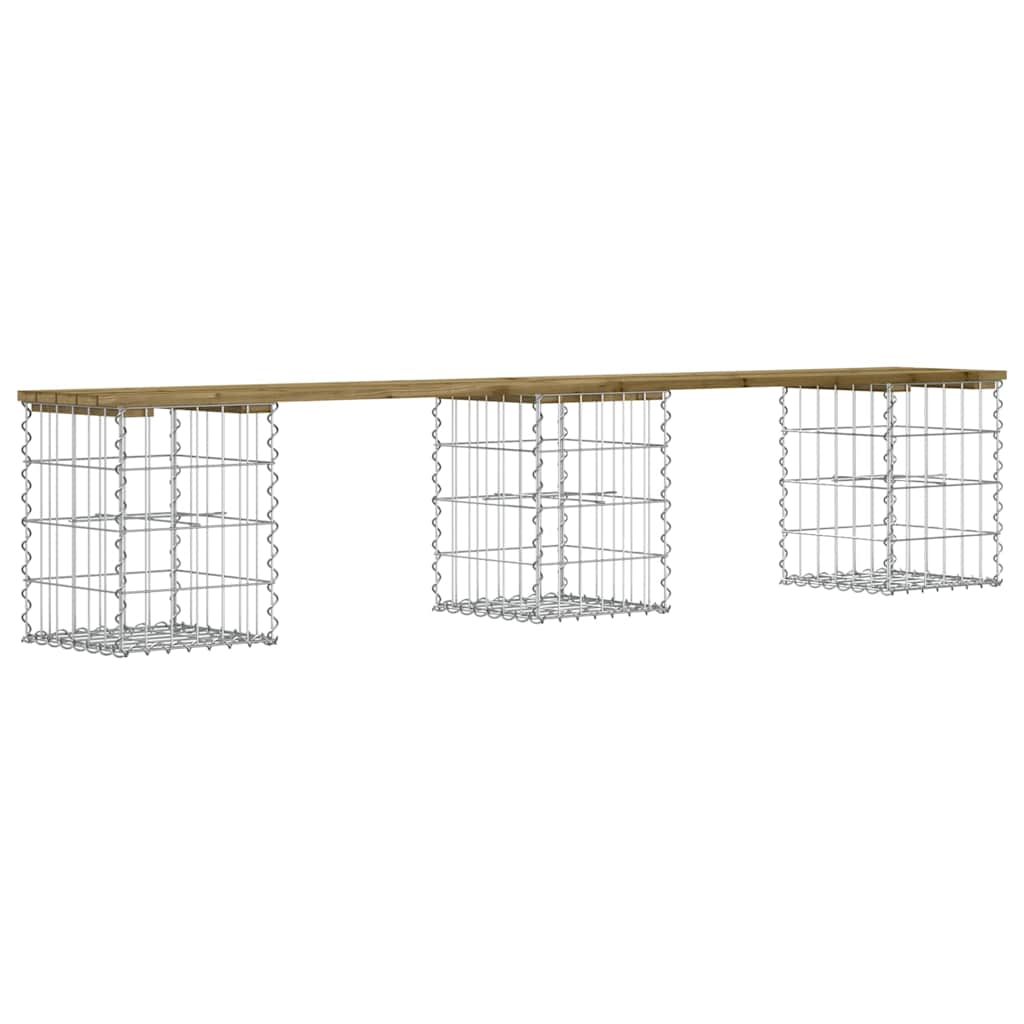 Zahradní lavice gabionový design 203 x 31 x 42 cm borové dřevo