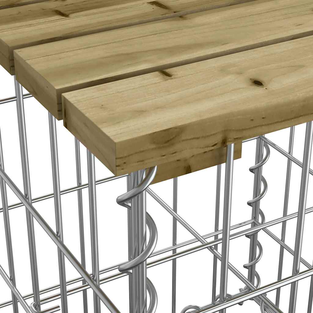 Zahradní lavice gabionový design 203 x 31 x 42 cm borové dřevo