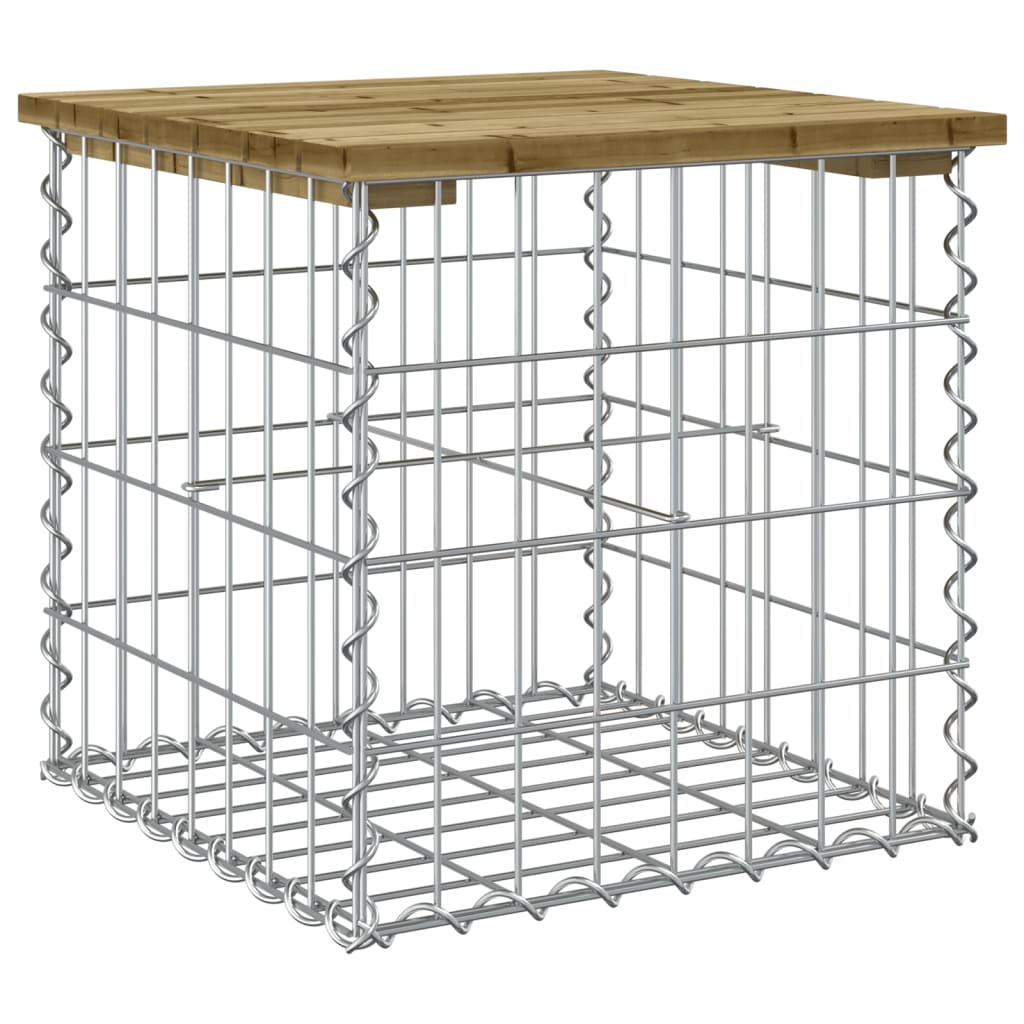 Zahradní lavice gabionový design 43 x 44 x 42 cm borové dřevo