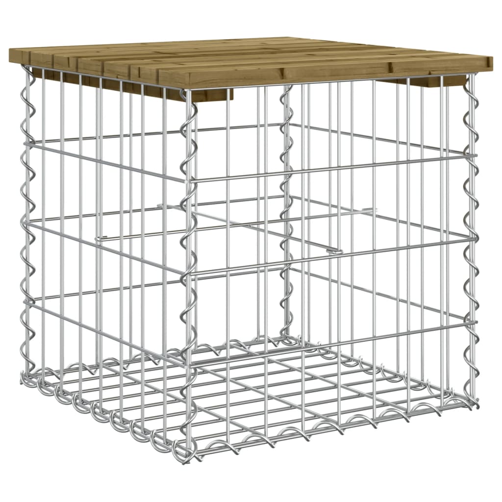 Zahradní lavice gabionový design 43 x 44 x 42 cm borové dřevo