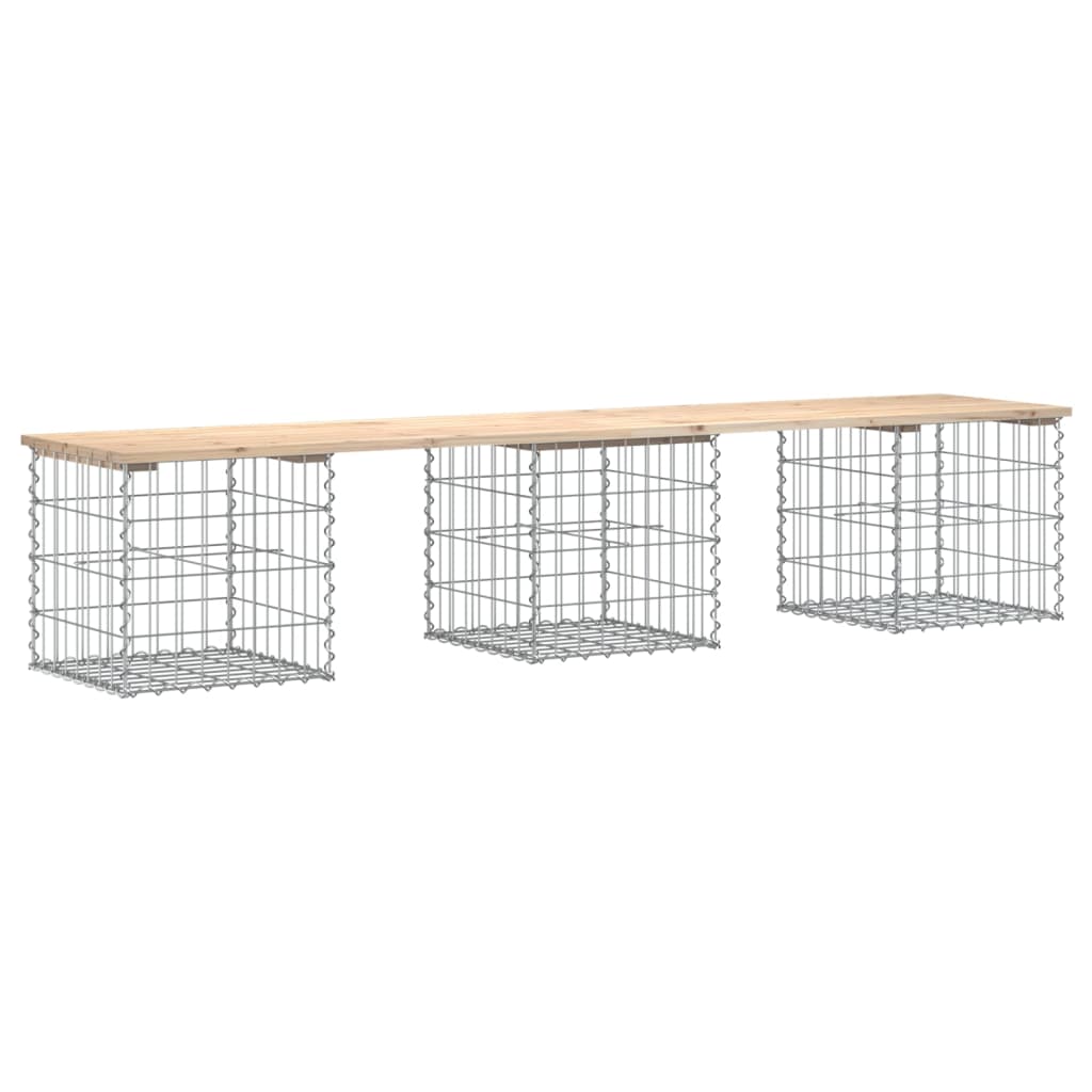 Zahradní lavice gabionový design 203x44x42 cm masivní borovice