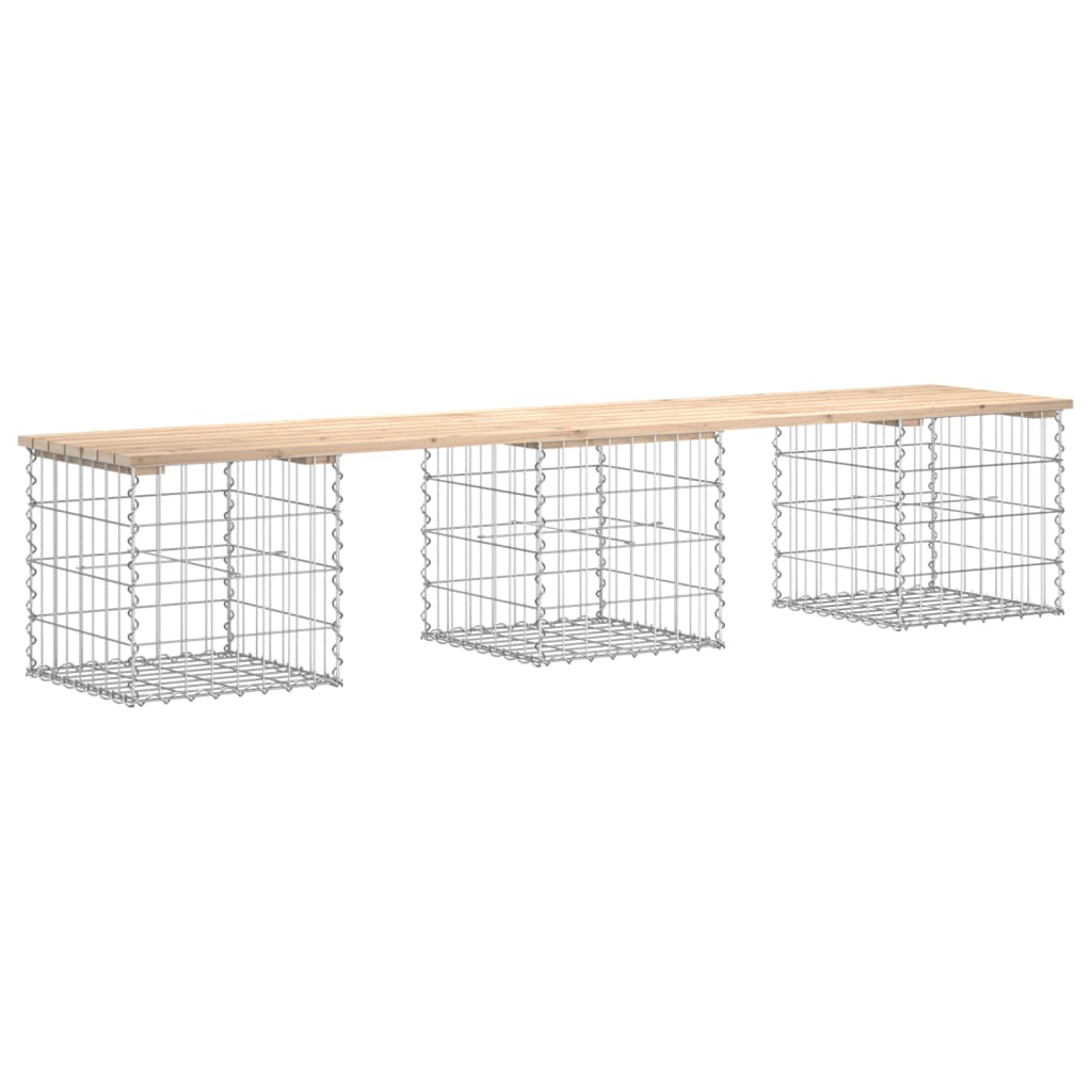 Zahradní lavice gabionový design 203x44x42 cm masivní borovice