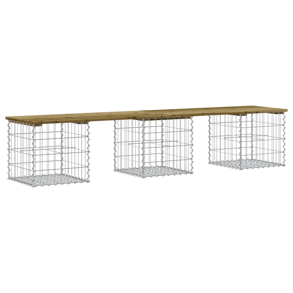 Zahradní lavice gabionový design 203 x 44 x 42 cm borové dřevo