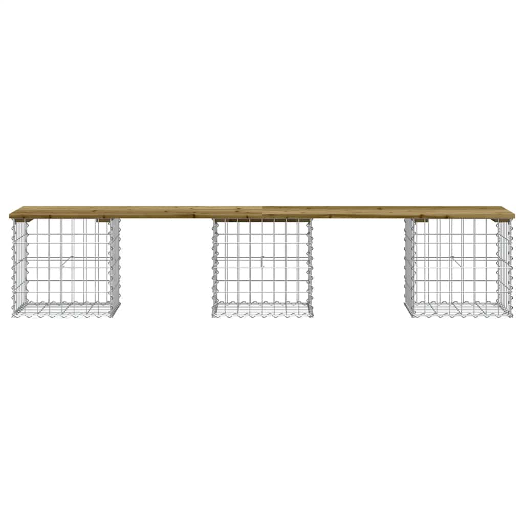 Zahradní lavice gabionový design 203 x 44 x 42 cm borové dřevo