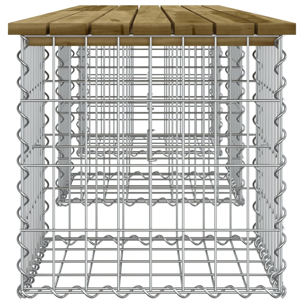 Zahradní lavice gabionový design 203 x 44 x 42 cm borové dřevo