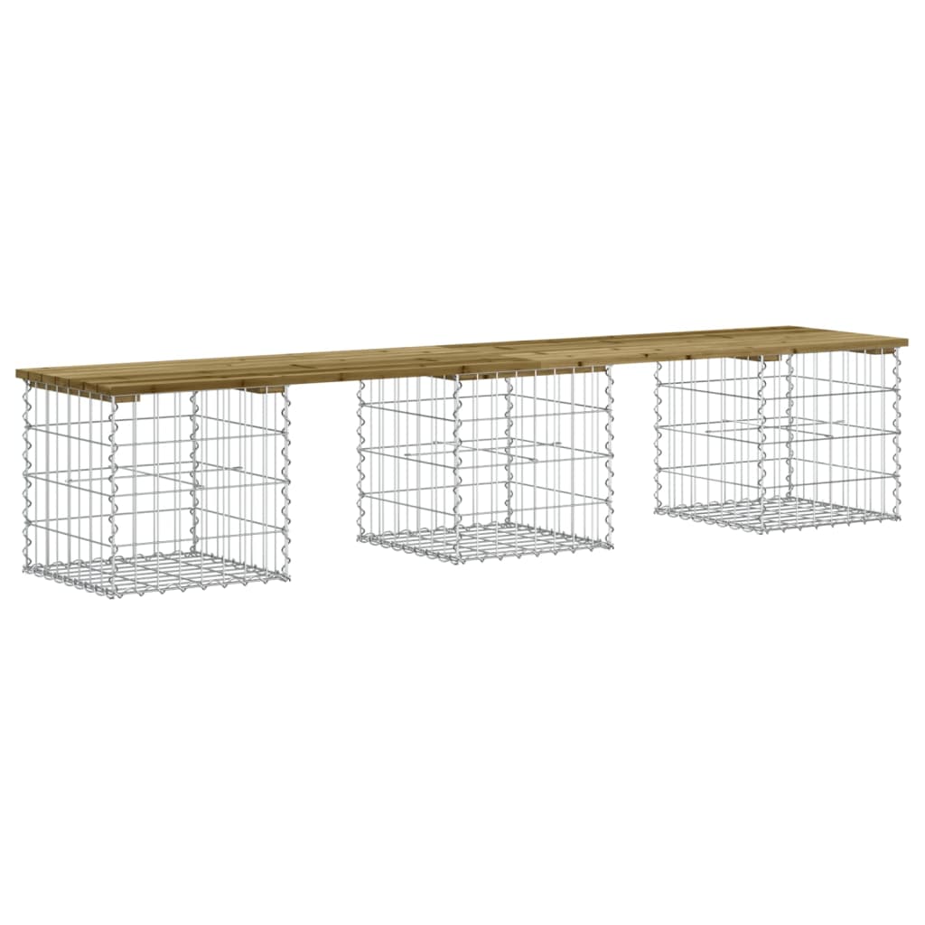 Zahradní lavice gabionový design 203 x 44 x 42 cm borové dřevo