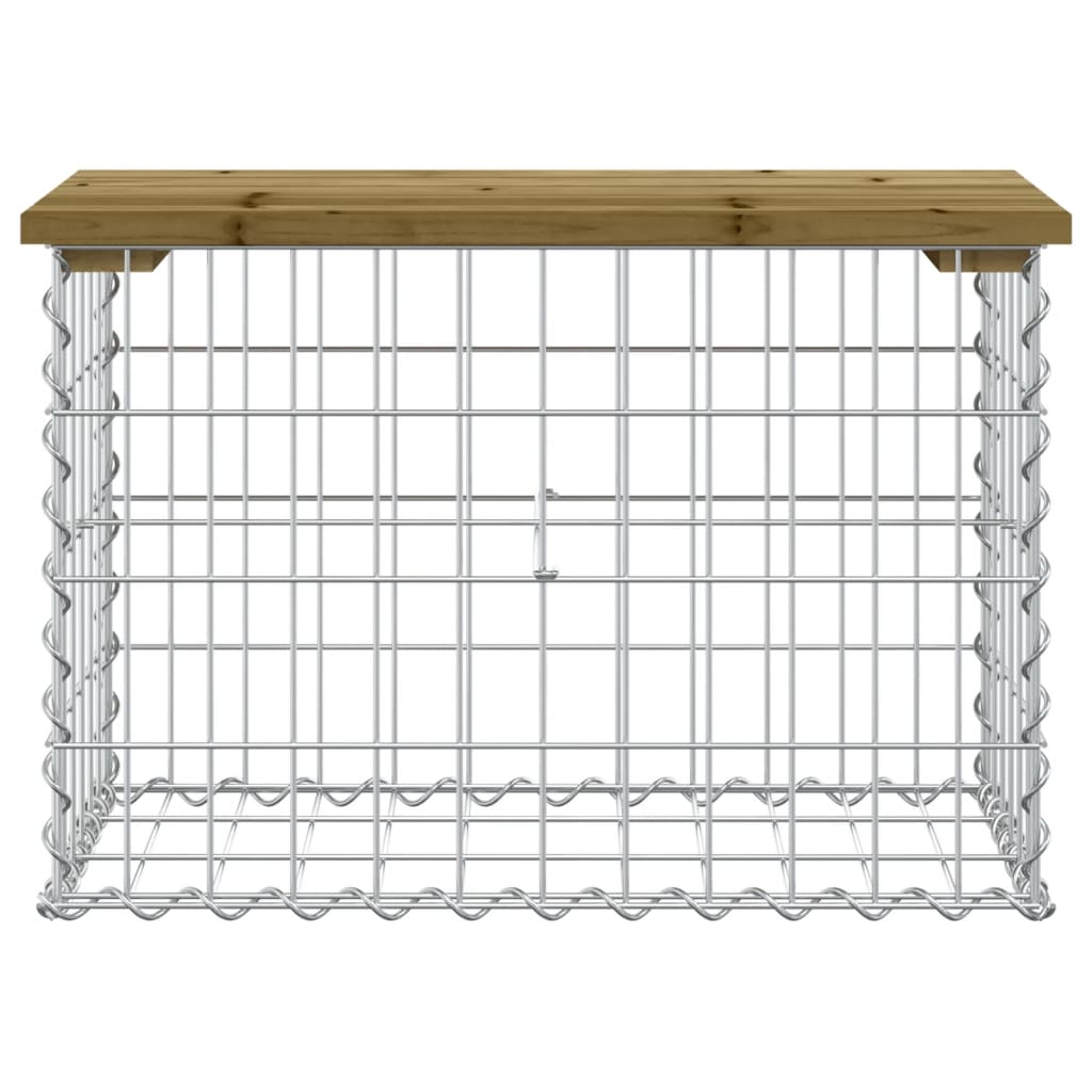 Zahradní lavice gabionový design 63 x 31,5 x 42 cm borové dřevo