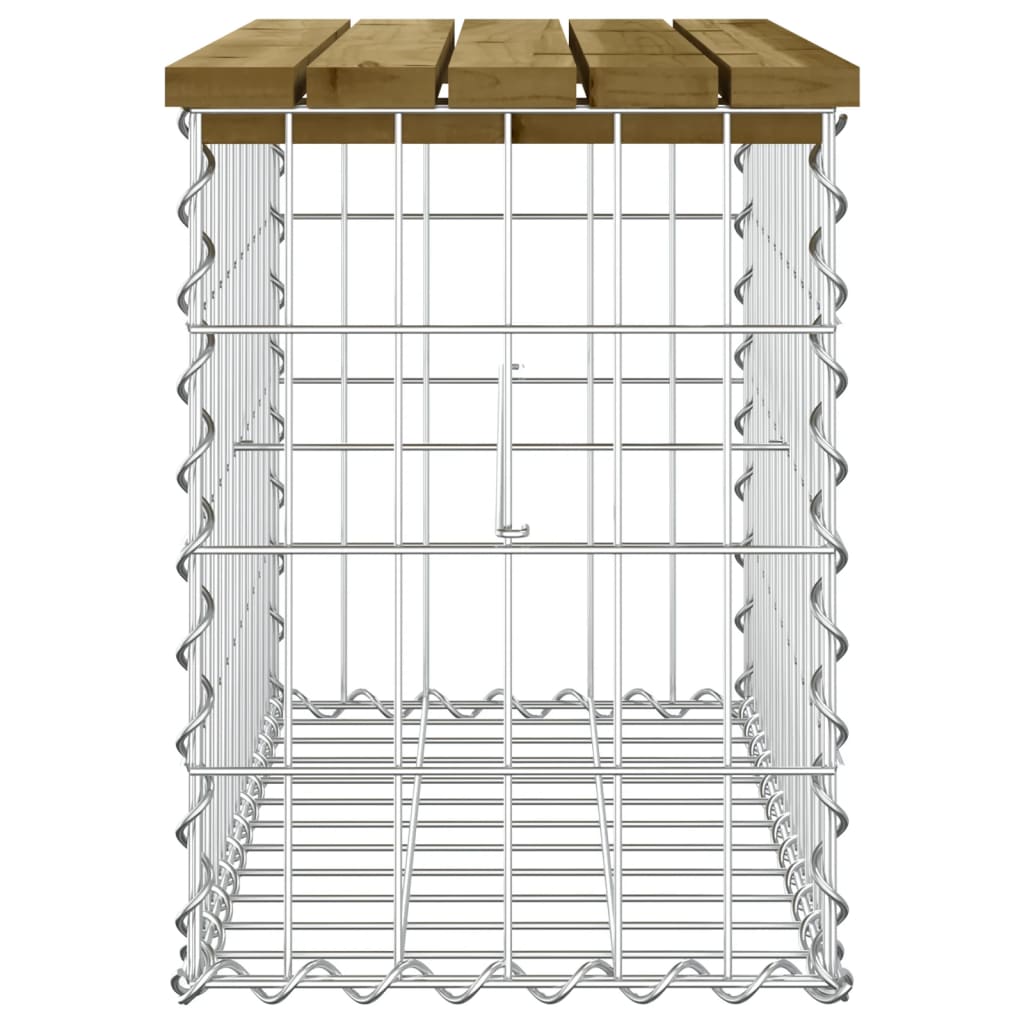 Zahradní lavice gabionový design 63 x 31,5 x 42 cm borové dřevo