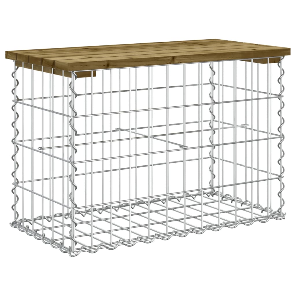 Zahradní lavice gabionový design 63 x 31,5 x 42 cm borové dřevo