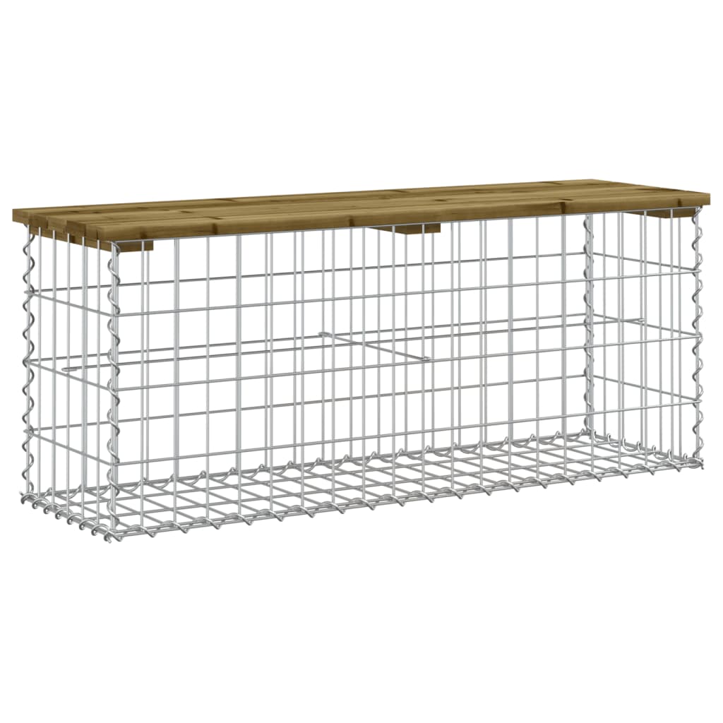 Zahradní lavice gabionový design 103x31,5x42 cm borové dřevo