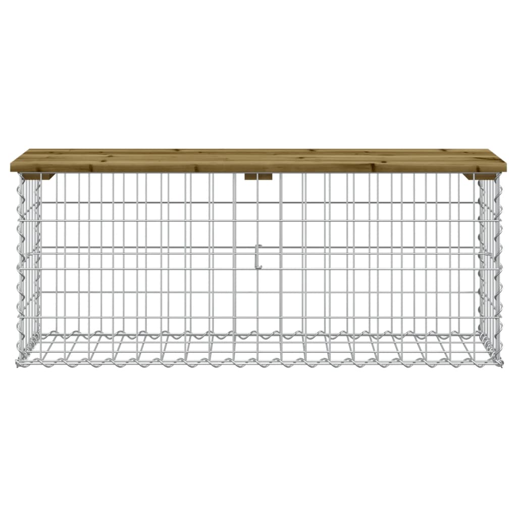 Zahradní lavice gabionový design 103x31,5x42 cm borové dřevo