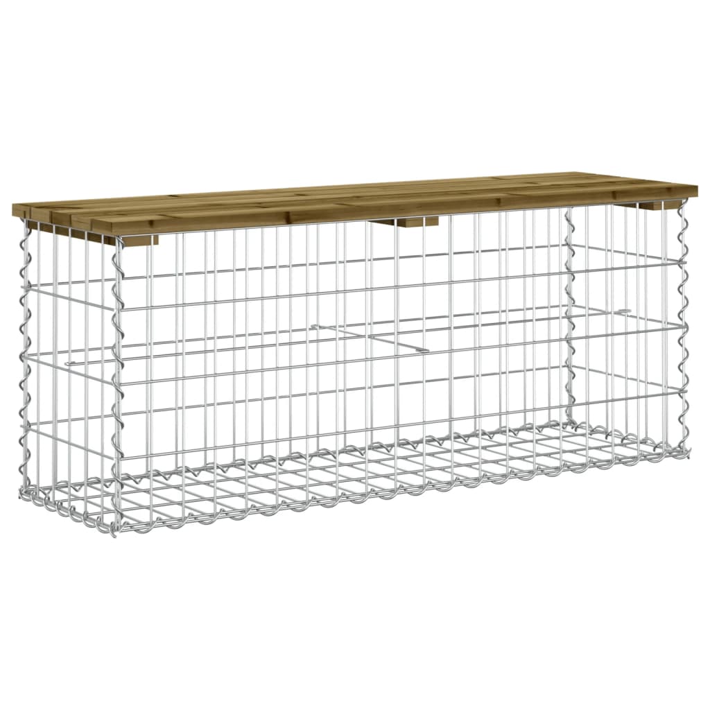 Zahradní lavice gabionový design 103x31,5x42 cm borové dřevo