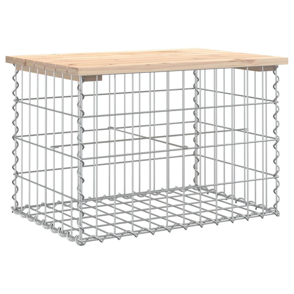 Zahradní lavice gabionový design 63x44x42 cm masivní borovice
