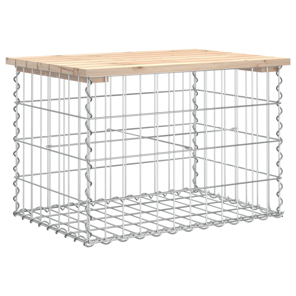 Zahradní lavice gabionový design 63x44x42 cm masivní borovice