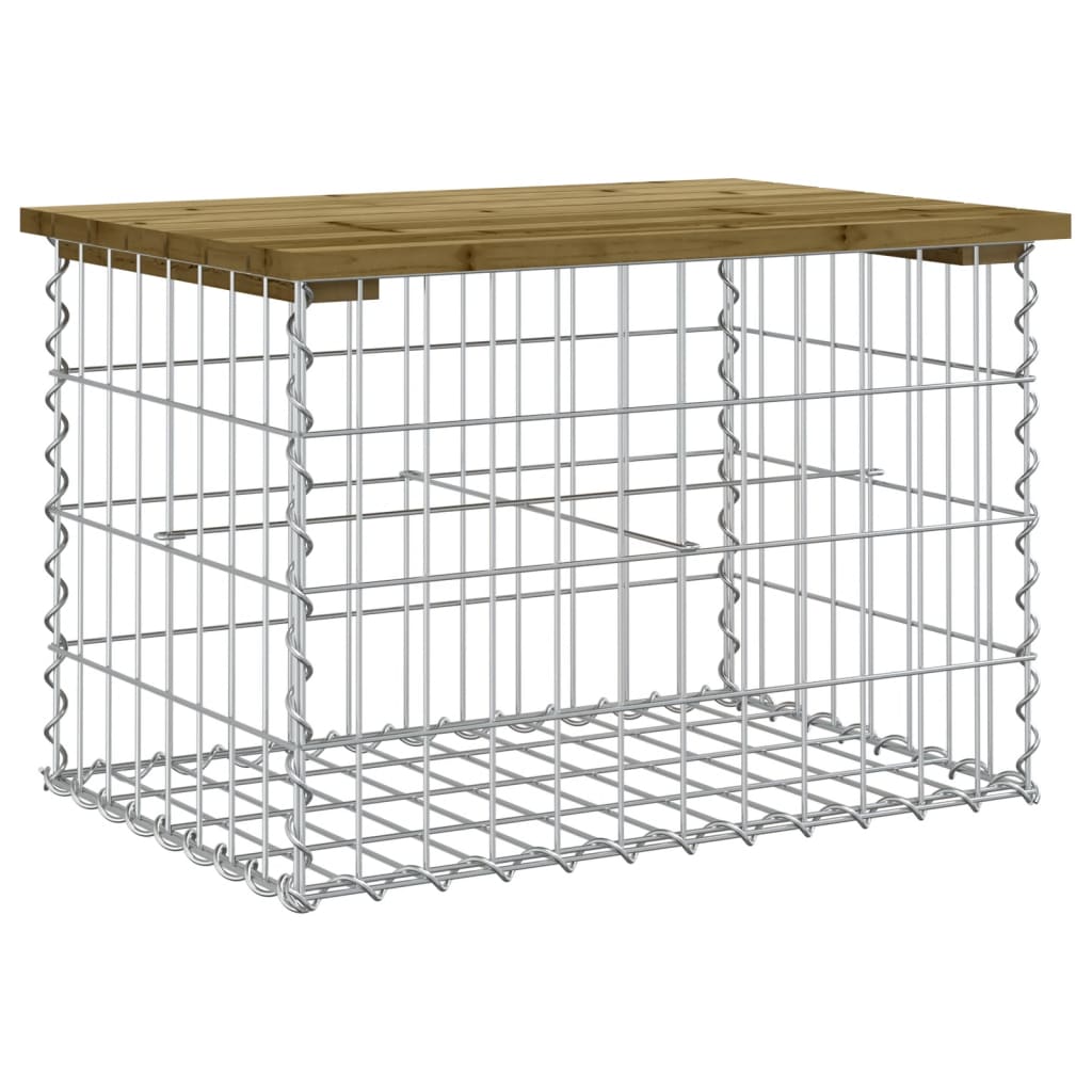 Zahradní lavice gabionový design 63 x 44 x 42 cm borové dřevo
