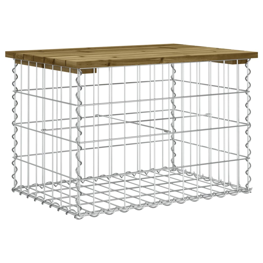 Zahradní lavice gabionový design 63 x 44 x 42 cm borové dřevo