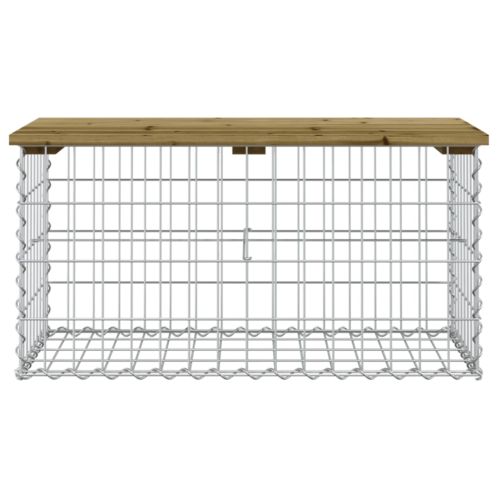 Zahradní lavice gabionový design 83 x 44 x 42 cm borové dřevo